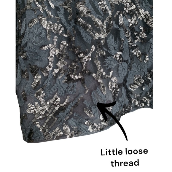 Chico's Gray Sequin Jacket Size 1 (Medium/8) Embroidered Top Embellished - Picture 7 of 8